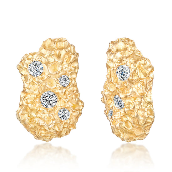 Gold Mine Series 18K Gold Diamond Earrings