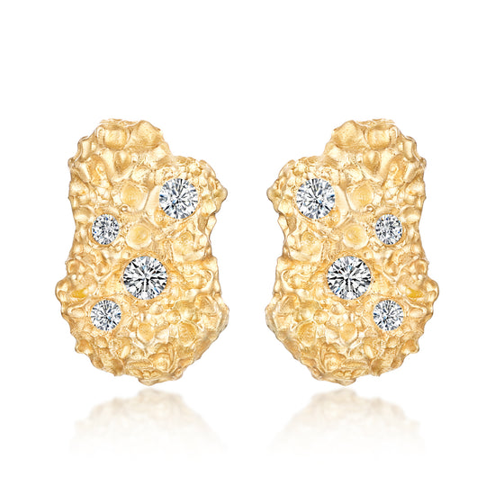 Gold Mine Series 18K Gold Diamond Earrings