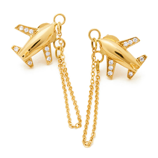 Airplane Series 18K Gold Earrings